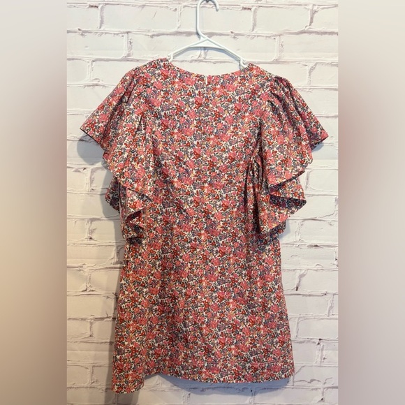 Floral Ruffle Sleeve Mini Dress - Picture 2 of 6